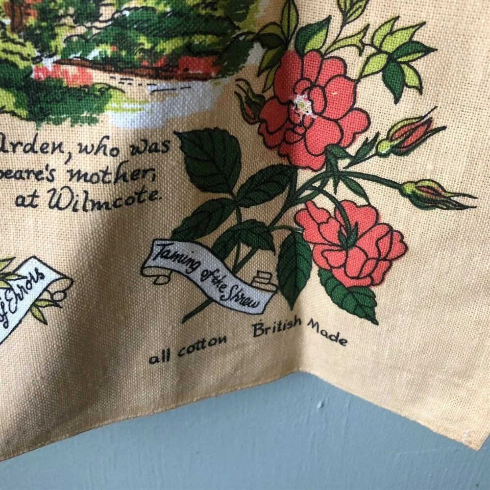 Shakespeare's Stratford Tea Towel British Souvenir Sally Jayne textiles